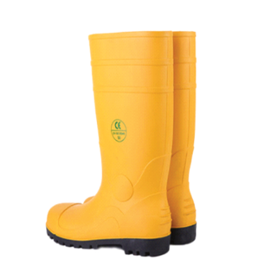 BLACK RUBBER BOOTS W/ STEEL TOE CAP